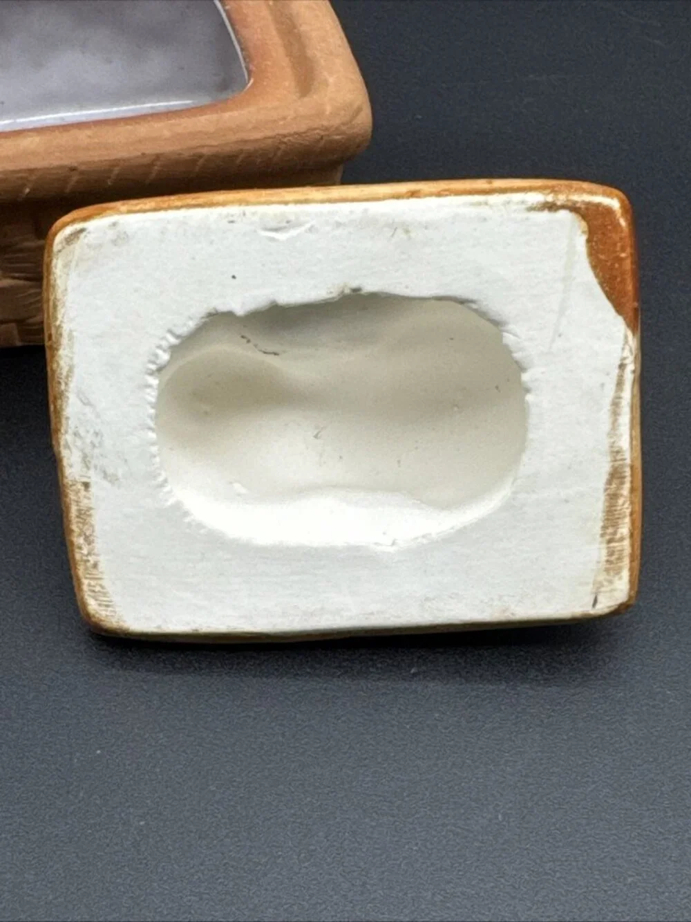 Vintage Ceramic Calico Cat Kitty On Nest Trinket Box Cottagecore